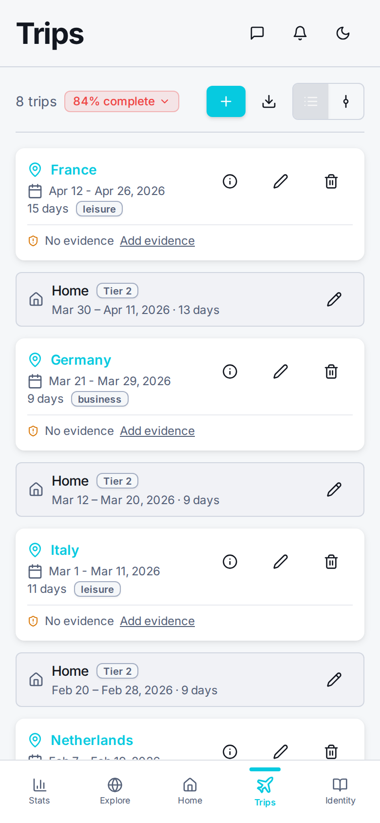 Trip Tracker - International Travel Without the Guesswork.