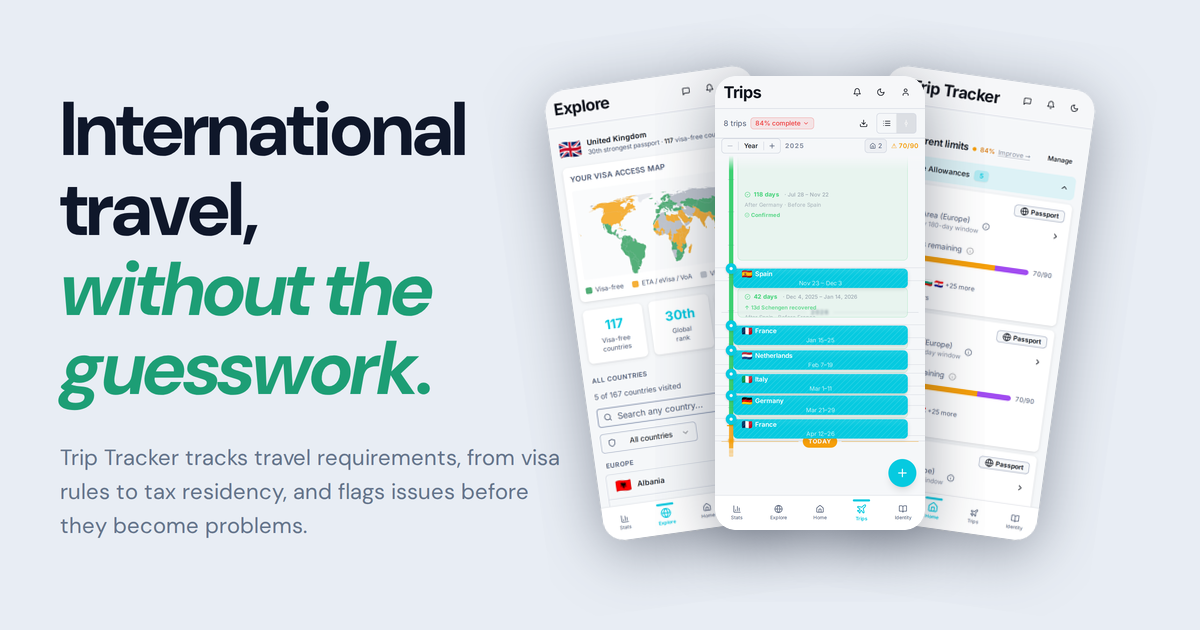 Trip Tracker - International Travel Without the Guesswork.